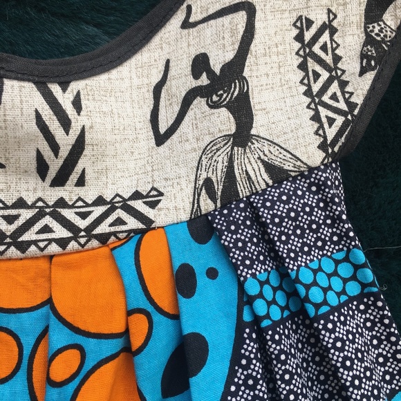 4T Beautiful ethnic African cotton dress, midi - Picture 2 of 3